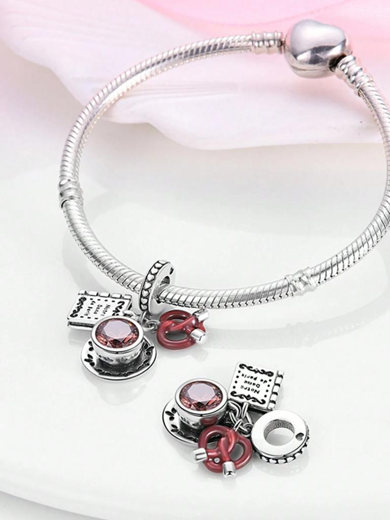 Copper Plated Original Charms Delicious Donut Cupcakes Beads Fit Bracelet Women'S Jewelry Gift