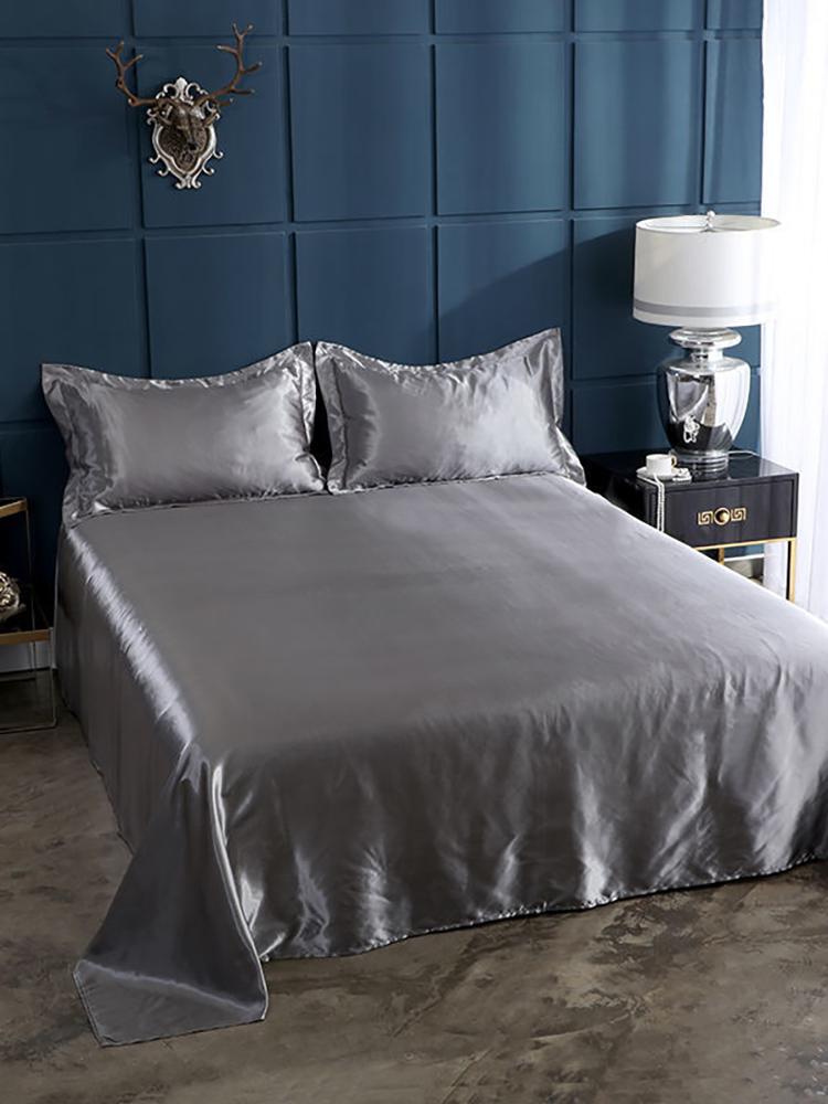High End Satin Sheets, Soft And Comfortable Solid Color Sheets, Luxurious Single And Twin Bed Sheets