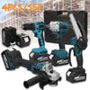 4In1 125mm Electric Tools Set Angle Grinder Cordless Chain Saw Electric Impact Wrench Electric Drill Screwdriver For 18V Battery