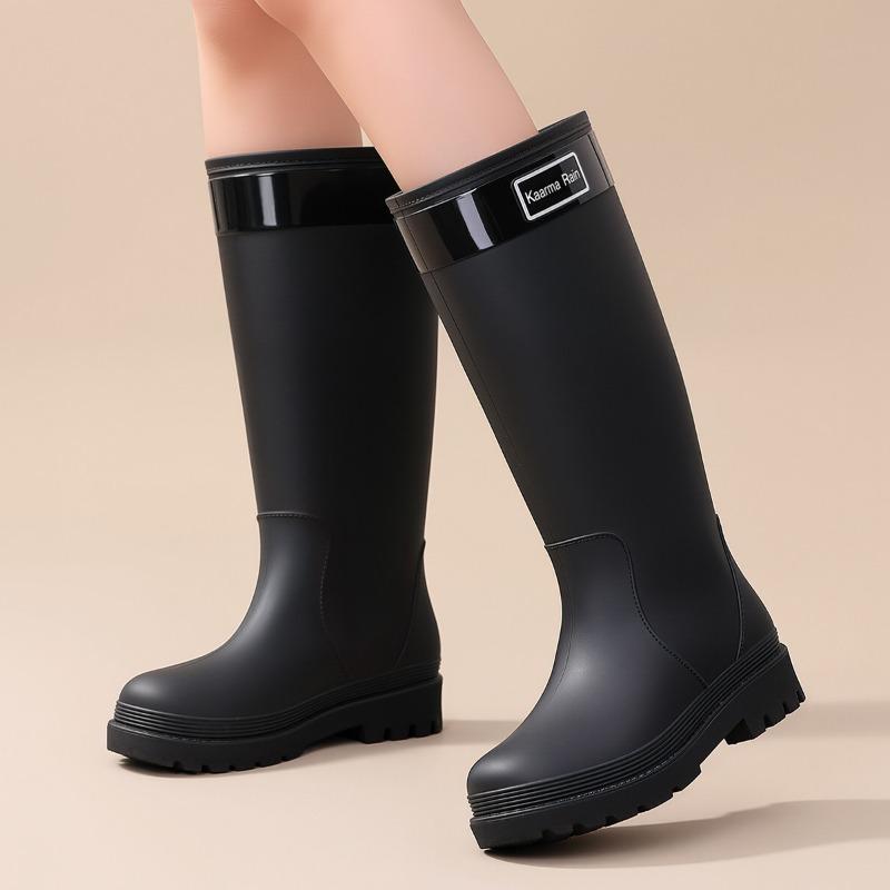 Rain shoes women's fashion adult high rain boots long water shoes non-slip waterproof water boots