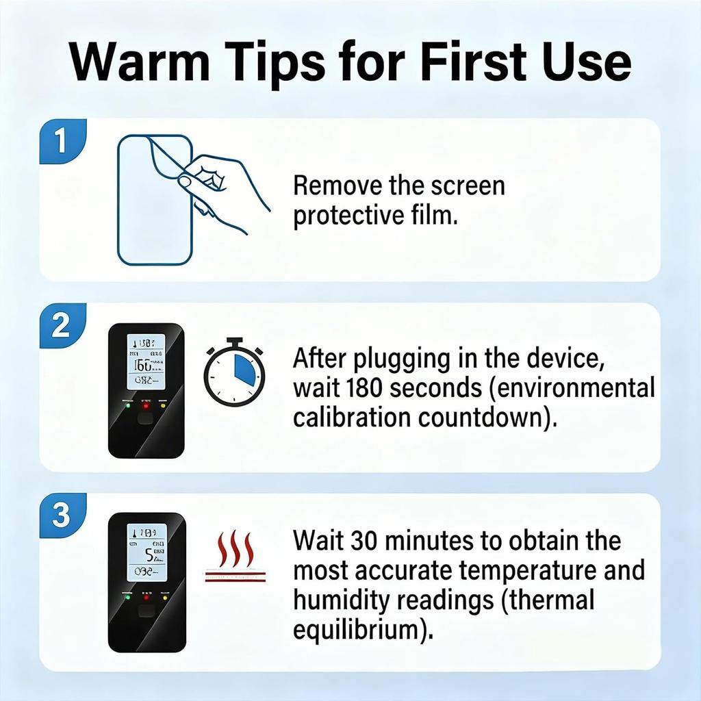 4-in-1 Portable Carbon Monoxide Alarm with Digital Display Plug-in Air Quality Monitor Carbon Monoxide Detector for Homes Apartment Hotel Camping