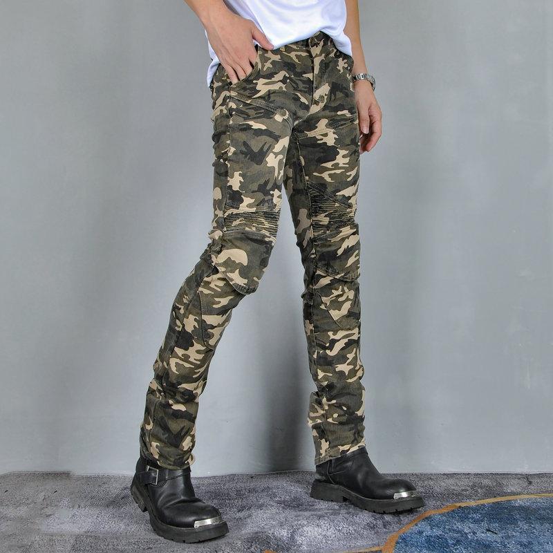 Heren Motorrijbroek Camo Casual Off-Road Beschermende Kleding Elastische Taille Anti-Slip Pasvorm Motorfiets Veiligheid Broek