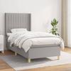 Box Spring Bed with Mattress Light Grey 90 X 200 Cm Fabric