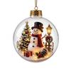1Pc 6Cm Acrylic Material Christmas Ball Ornament Transparent Design With Light Santa Claus Pendant Hanging Christmas Decor