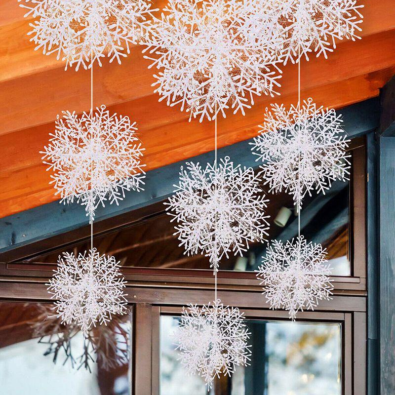 Christmas Snowflake Tree Decoration Window Ornament White Party Supplies