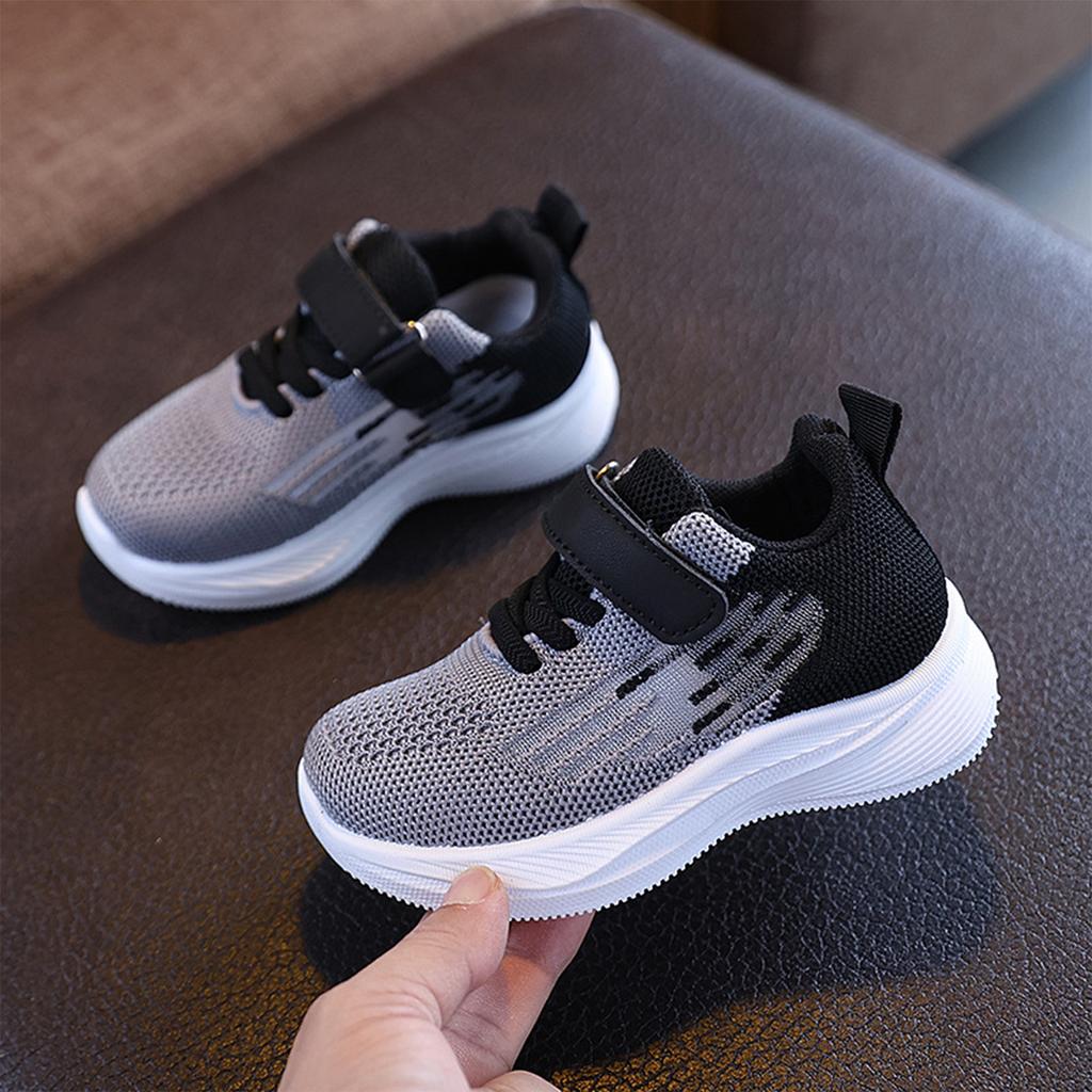 Unisex Kids Running Shoes with Color Block Knit Upper for Spring and Fall