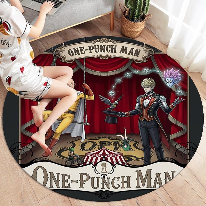 Onepunch Man Round Area Rug Carpet Rug For Living Room Bedroom Sofa Playroom Decor Nonslip Floor Mat