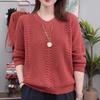 Crew Neck Knitted Sweater Early Spring New Women's Commuter Loose and Empty Solid Color Top Bottoming Jumper