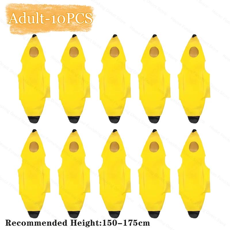 Child/Adult Unisex Funny Banana Costume Yellow Costume Light Halloween Fruit Fancy Party Holiday Dance Dress Costume Decorations