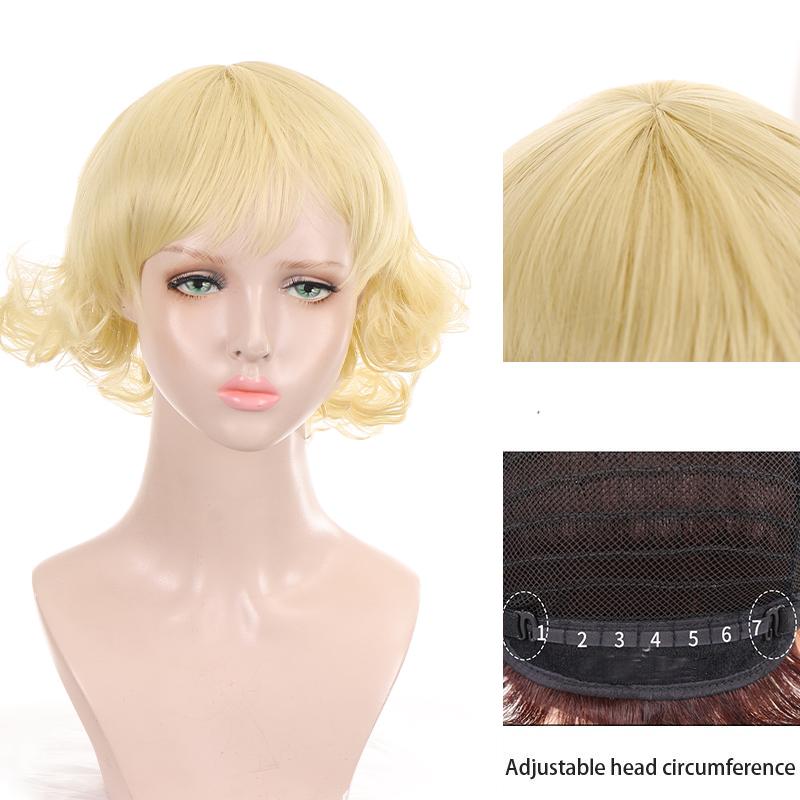 Synthetische kurze Perücke 25 cm/10 Zoll dunkelbraunes lockiges Haar Mode Simulation Kopfhaut Frauen Perücken