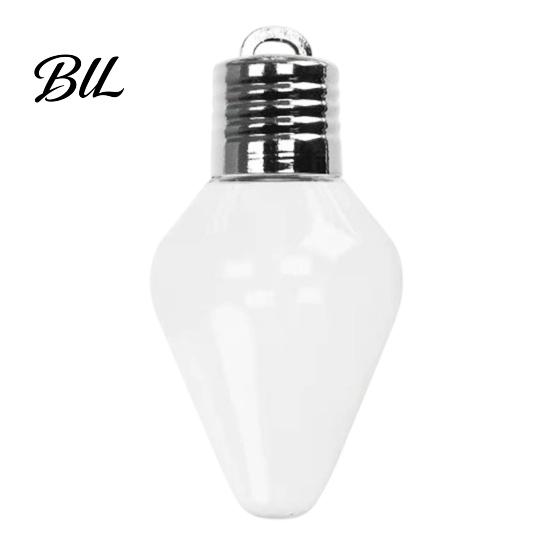 Decorative Small Object Displays Christmas Bulb Shape Storage Jar, Transparent Refillable Light Clear Plastic Bulbs Ornament, Tree Pendant for Holiday