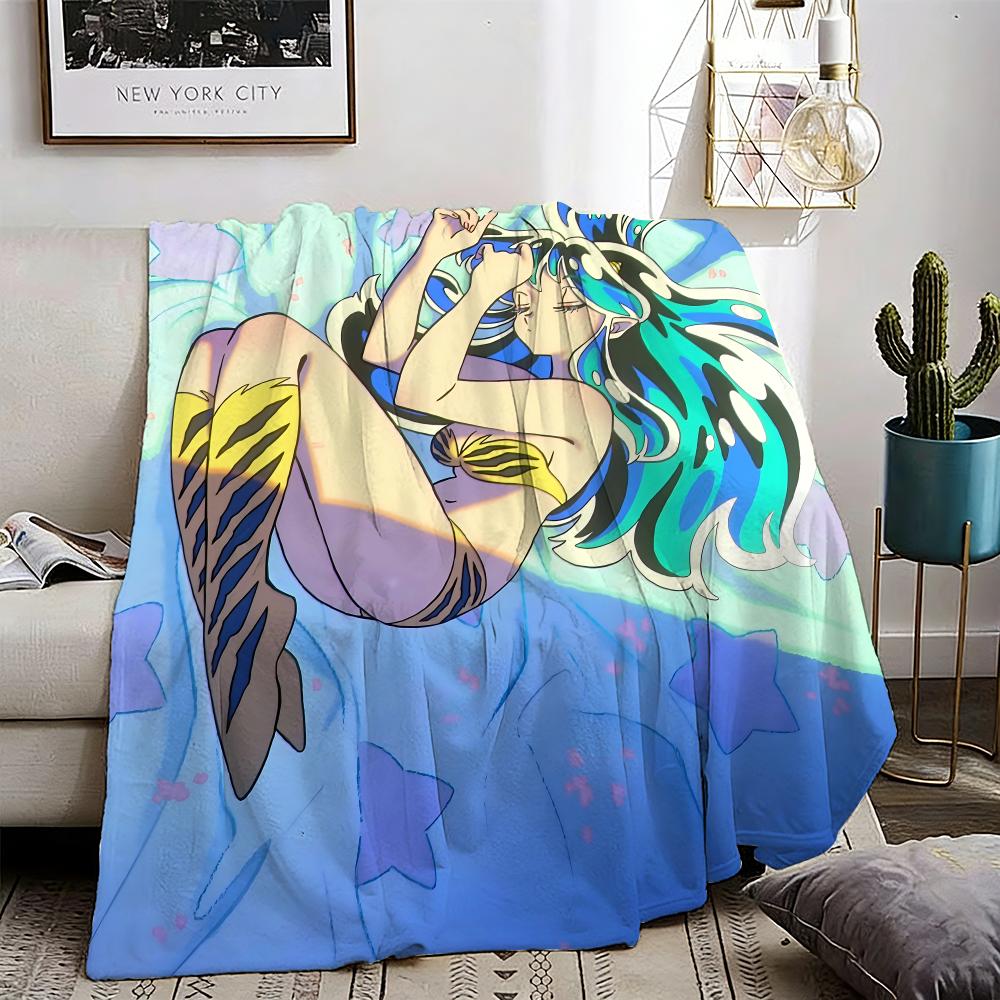 Anime Game Urusei Yatsura Throw Lightweight 240g Flannel Blanket Soft Skin-friendly for Summer Cooling 75X95CM