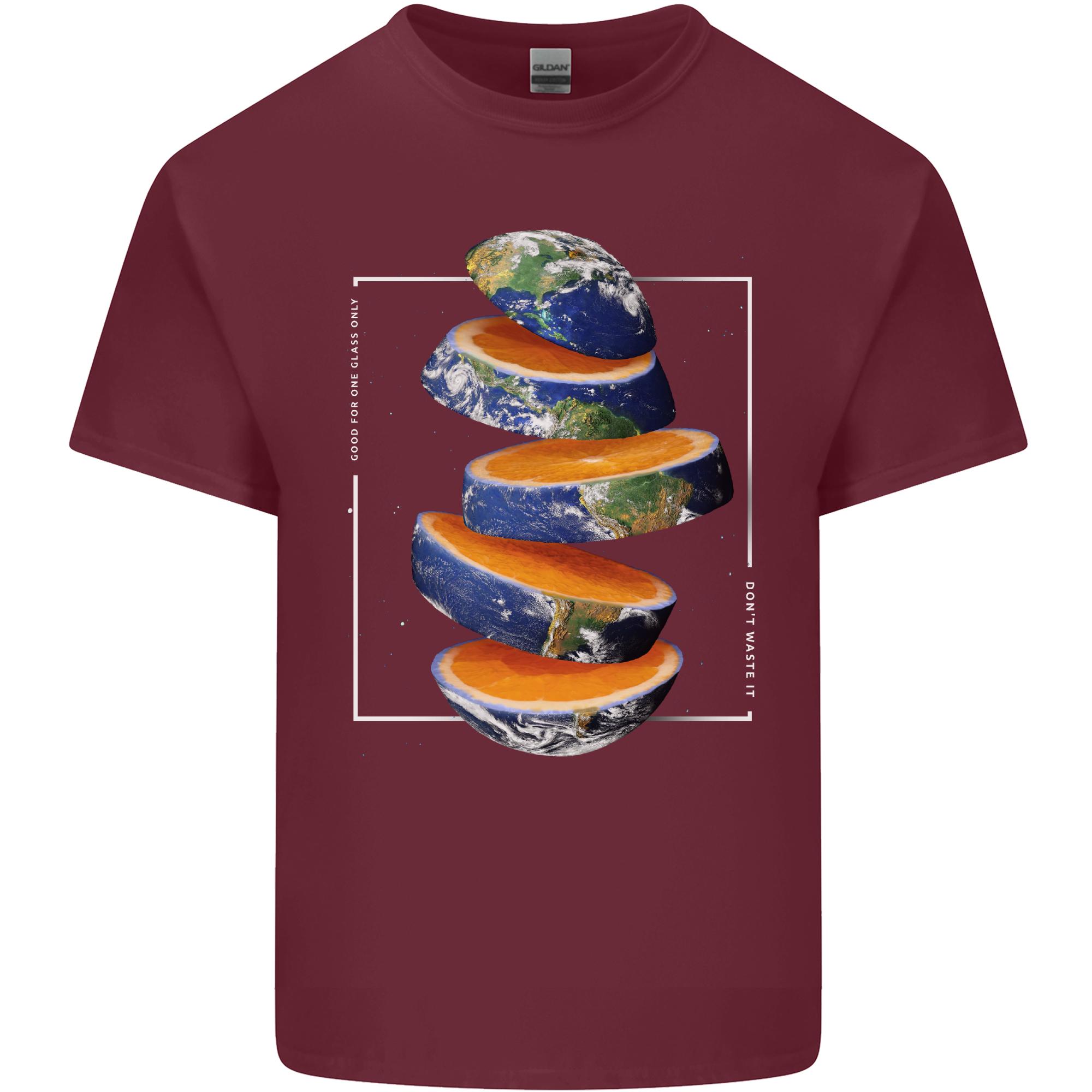 Our Orange Planet Earth One Glass Only Unisexs Light Cotton TShirt S