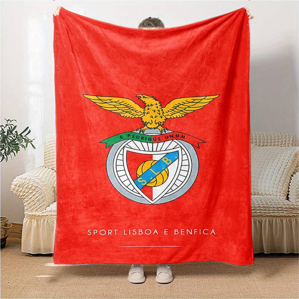 1Pc Benfica Football Crest Blanket For Couch Bed Plush Cozy Fuzzy Blanket Super Soft Warm Blankets For Fall And Winter 0918220
