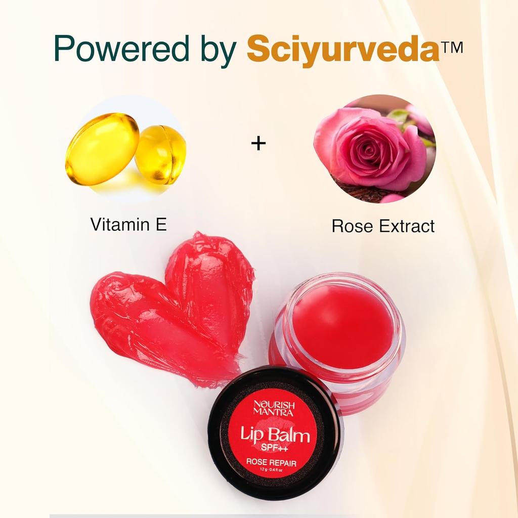 Rosen Reparatur Lippenbalsam mit LSF/Hergestellt mit Rosenextrakten, Olivenöl, Sheabutter, Vitamin E und Avocadoöl/Für trockene, / 12g