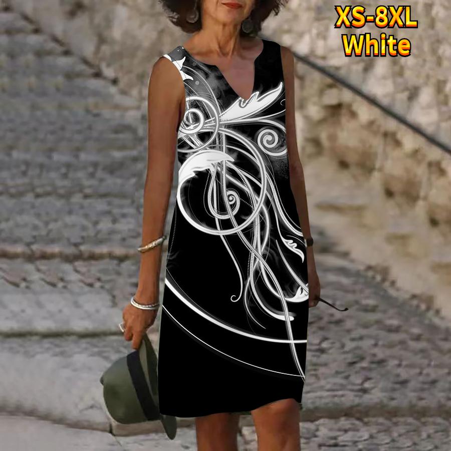 Женское летнее платье с v-образным вырезом и синими очертаниями — фото 9