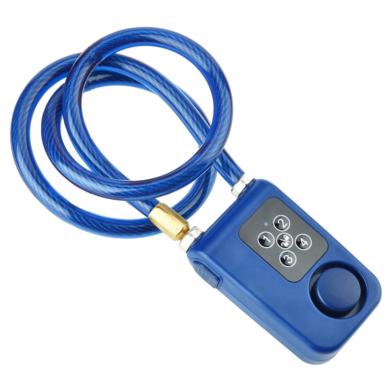 

Y787 Smart Alarm Lock AntiTheft Chain Lock for Bike Gate Blue