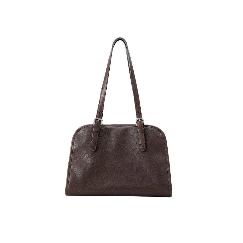 Ladies Retro Cowhide Tote Crossbody Bags Women's Natural Cow Leather Shoulder Bag Female Fashi Luxury Designer Handbags Girls