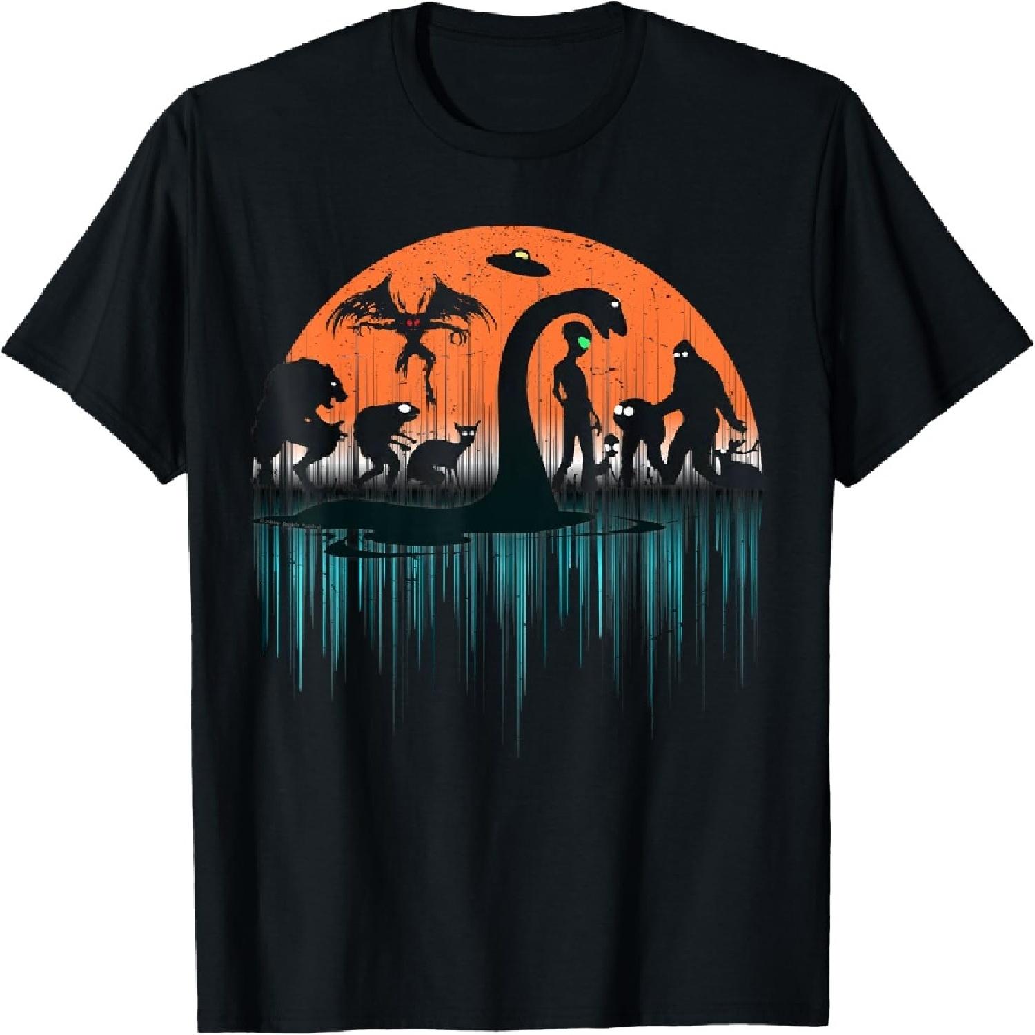 Mythical Loch Ness Bigfoot Mothman Aliens Funny Cryptid T-Shirt XXXXXL разноцветный