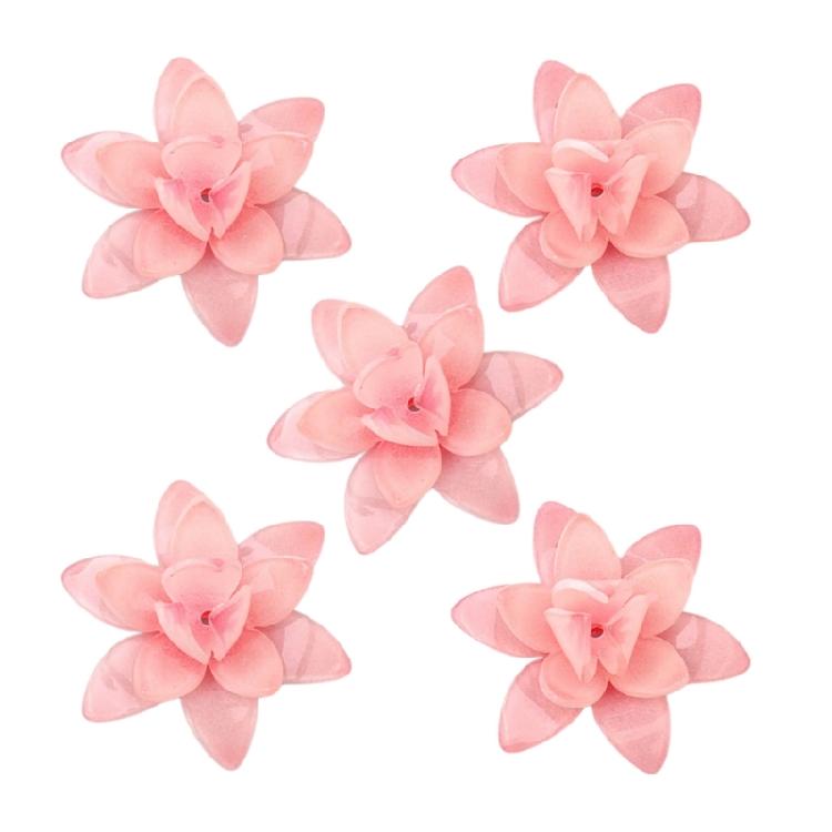 5 Stück Harzblumen-/Blattverzierungen Schmuckherstellung Zubehör Haaraccessoires Kits