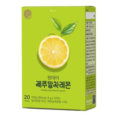 Jeju Matcha Lemon Sticks 20 Pack – Refreshing Daily Green Tea Mix