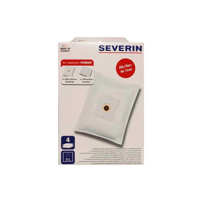 Sac à poussière - SEVERIN - SB7218 - Compatible BC 7045 - 4 pièces - Microfiltre inclus