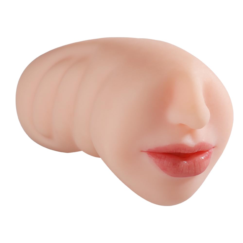 Blowjob Realistic Pornstar Male Masturbator,Real Mouth Deep Throat Oral Sex with Tongue Textured,Stroker Pocket Soft Sex Dolls Play Toy for Adult Men