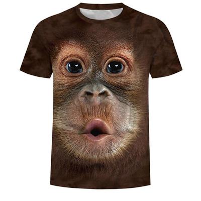 Monkey Gorilla Men's T-shirt 3D Digital Printed Short Sleeve Top Summer Tees Shirts Mens