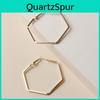 Contemporary Hexagon Geometric Ear Rings With Electroplated Gold For Stylish Office Wear