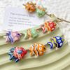 2 stücke Retro Bunte Hand-gemalt Tiefe-meer Fisch Keramik Tropische Fische Perlen Diy Schmuck Perlen Armband Halskette Zubehör