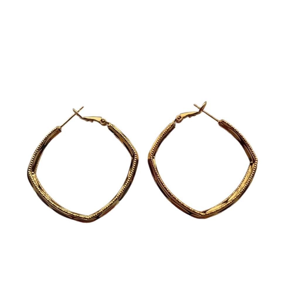 Metal Geometric Square Earrings Earrings Retro Light Luxury Daily High Personality Unique Daily Commuter Earrings