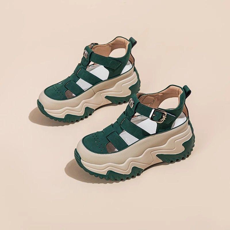 

Thick-soled hollow dad shoes women s 2025 summer new fashion sandals women s height-increasing casual versatile non-slip sneakers 40