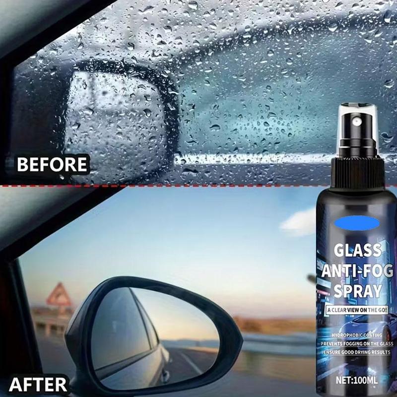 Long-lasting anti-fog spray, suitable for car glass and helmets, windshield and car window defogging agent, improve the cla T2B0
