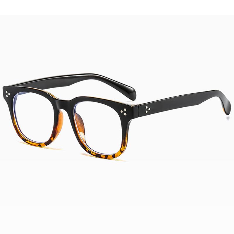 -1 -1.5 -2 -2.5 -3 -3.5 -4 -4.5 -5.0 -5.5 -6.0 Classic Rivets Myopia Eyeglasses With Degree Women Men Black Leopard Frame Glasses