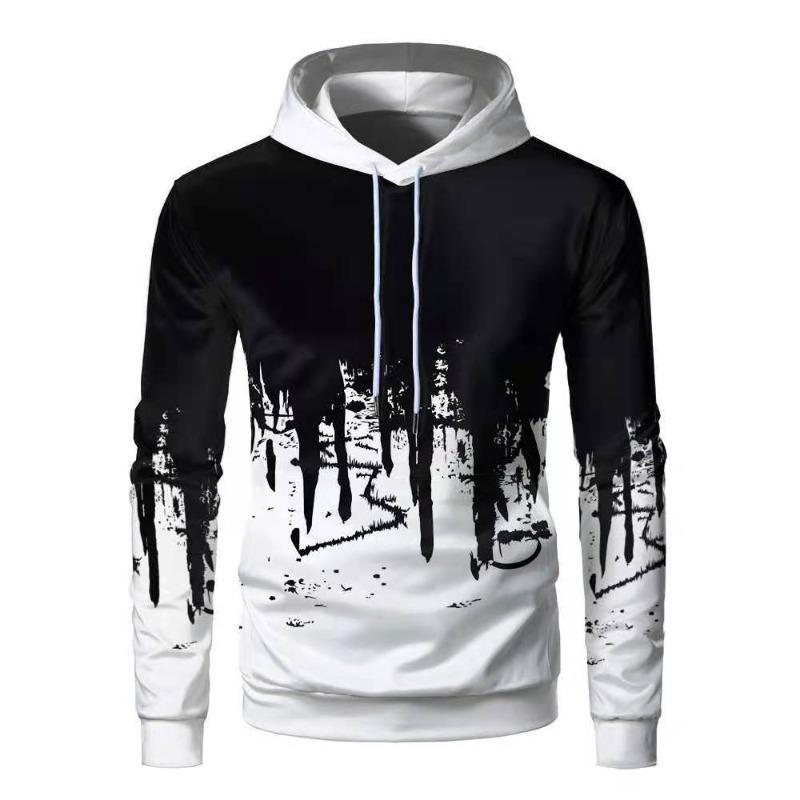 Höst Vinter Utomhussporter Bläckstråle Tryckt Hoodie Herr Långärmad Tröja Hoodies & Sweatshirts Herr
