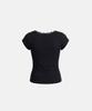BADBLOOD Loyal Cross Lace Neck 1/2 Henley T-Shirt - Black