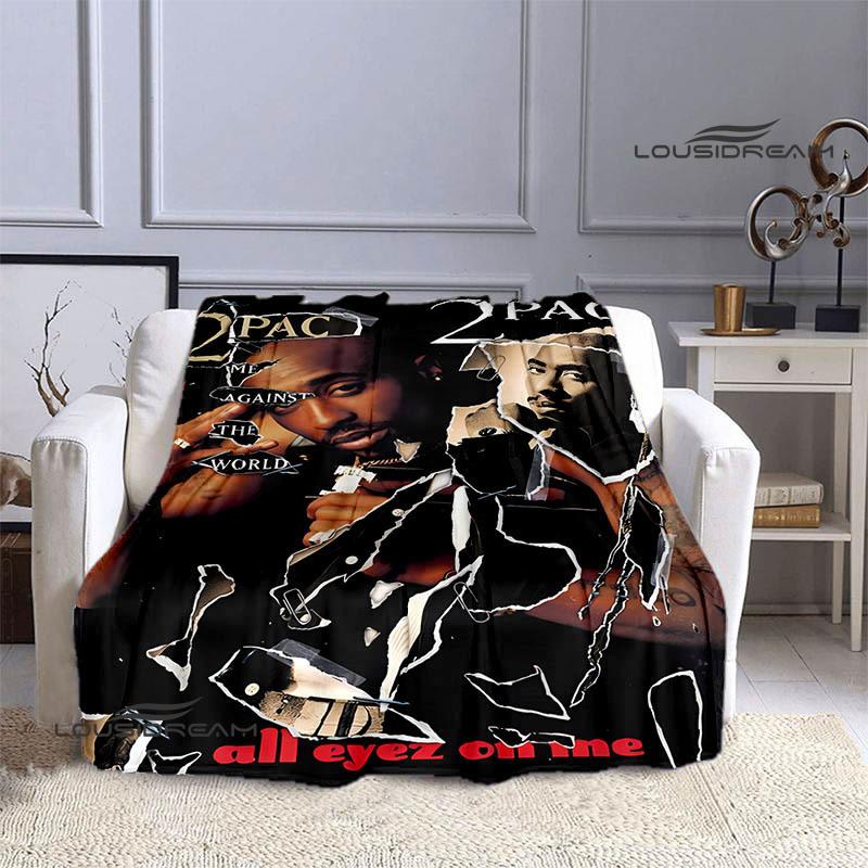 Hip-hop 2PAC Printed Blanket Picnic Blanket Warm Blankets Outdoor Blanket Home Bed Linings Blankets for Beds Birthday Gift