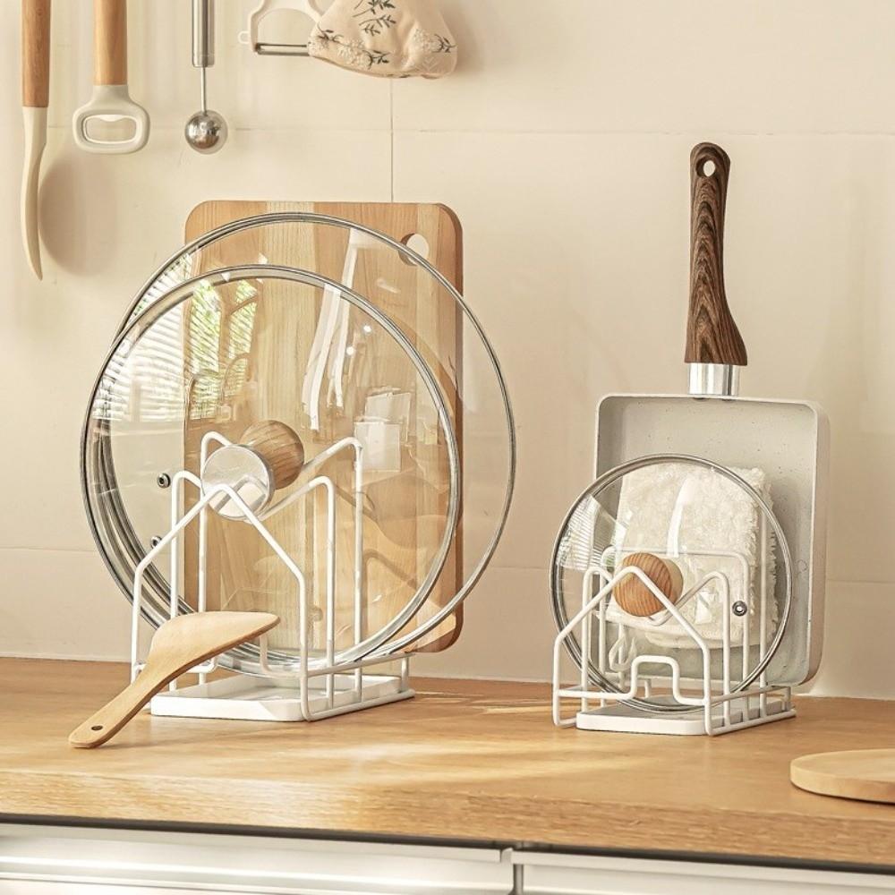 Multi Layer Kitchen Storage Rack Hollow Design Cutting Board Holder New Pan Lid Organizer Kitchen