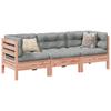 3 Piece Garden Sofa Set with Cushions Solid Douglas Fir Wood