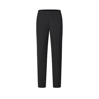 Fitness Simples Confortável Versátil Tecido Perna Reta Calças Casuais Femininas parte de baixo Preto Profundo A11W511801FBK