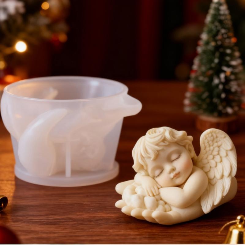 Reusable Silicone Mould for Making Angel Shaped Candle Soap and Craft with Artistic Styles