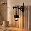 Kompakte Arbeitszimmerlampe 3D-gedruckte Geister-Bücherregal-Lampe, Warme LED-Bibliothekslampe mit Vintage-Straßen-Kleiner Leseecken-Silhouette, Dekorativ