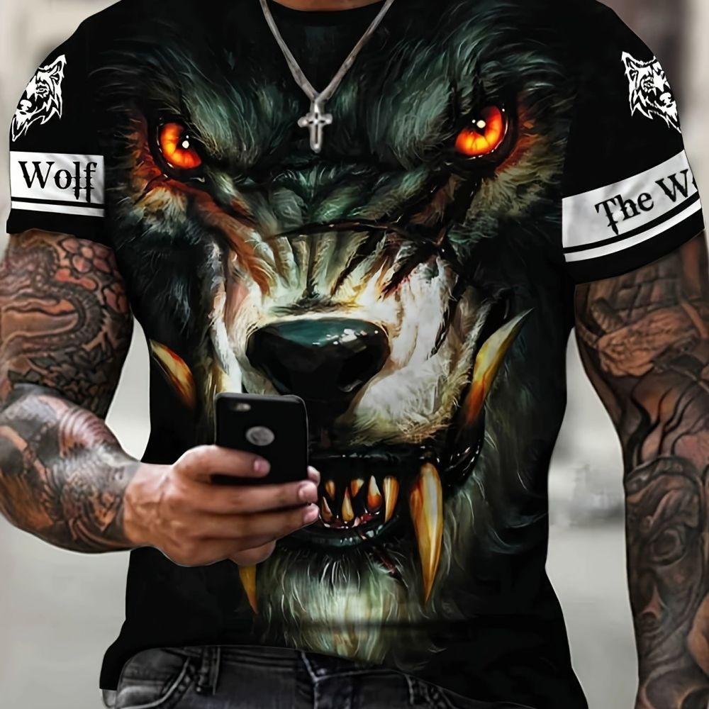 

Summer Wolf 3D Printed T-Shirt Men s Women Fashion Casual Short Sleeve Men O-neck T-Shirt Funny Outdoor Top T-Shirt 6XL