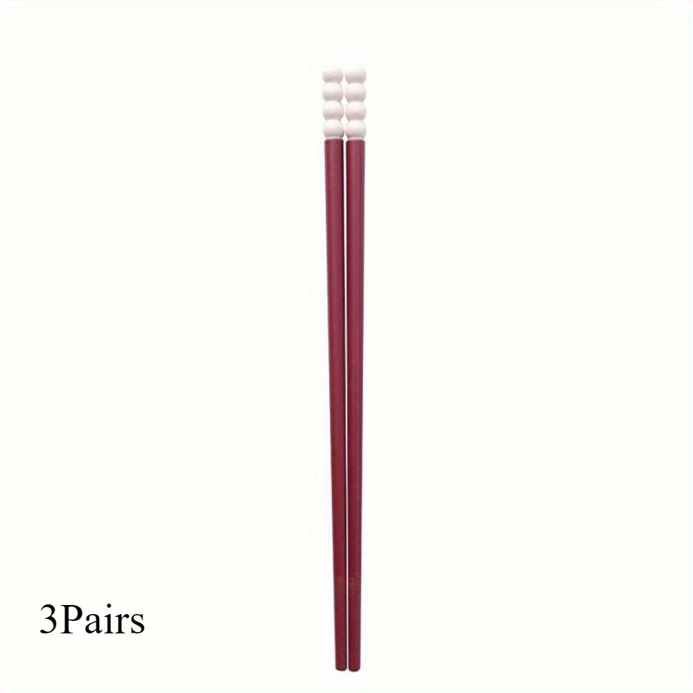 3 Pairs Creative Sugar Bean Alloy Chopsticks Portable Chopsticks Household Chopsticks Tableware