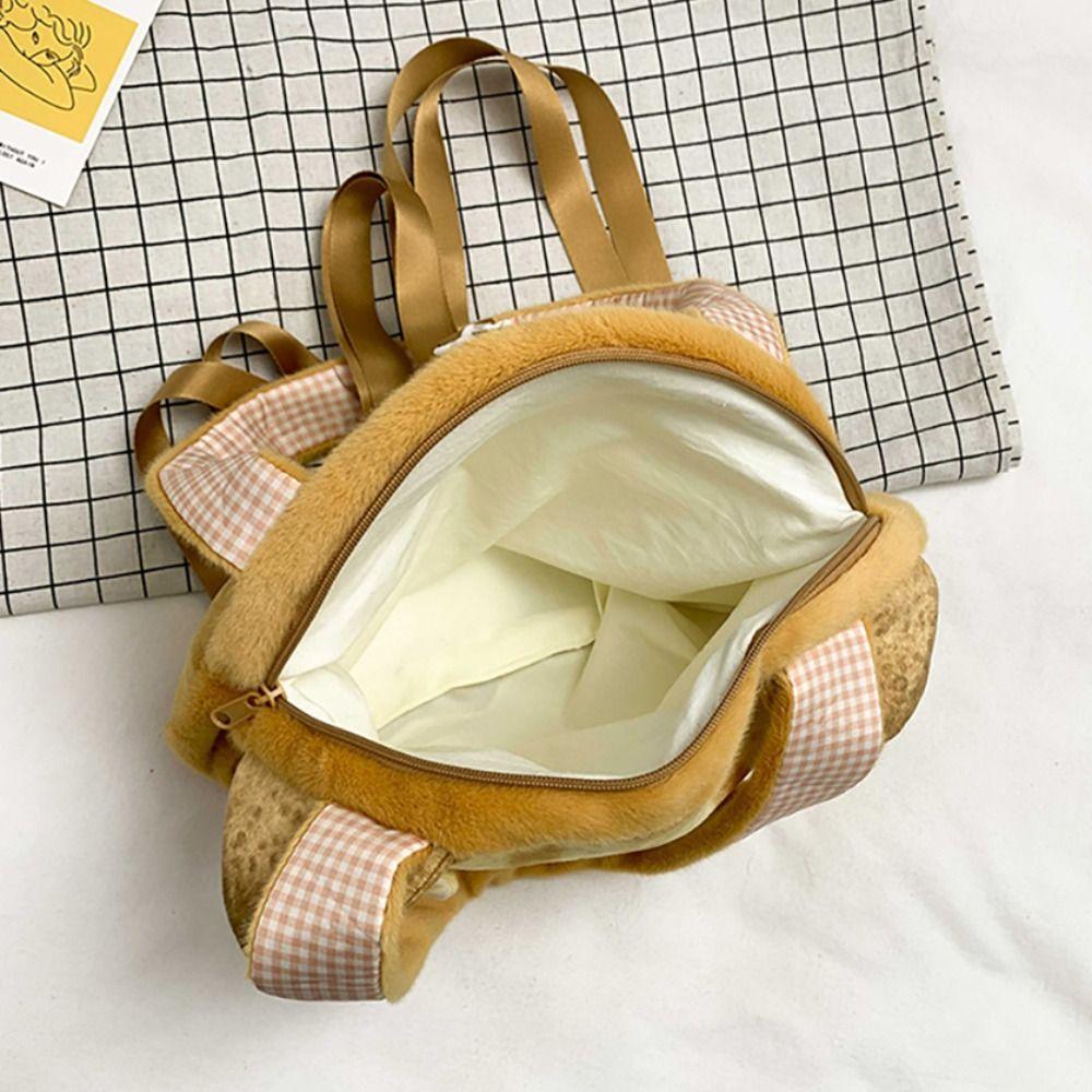 Harajuku Cartoon Toast Tote Bag Yellow Crossbody Bag Casual Butter Cat Shoulder Bag  Girls