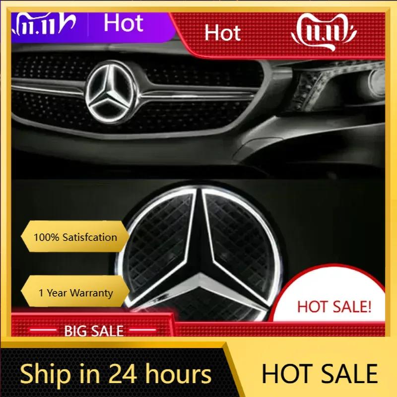 New C200 E200  For Mercedes Benz White Blue Red Light Car Front Grilled Star Emblem LED Illuminated Logo for Mercedes Benz W447