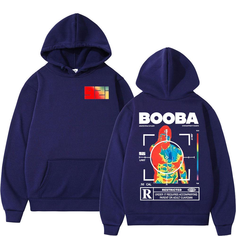 France Rapper BOOBA B2O Tour Men's Hoodies Retro Style Hip Hop Long Sleeves Hooded Sweatshirts Clothing Oversized Pullover