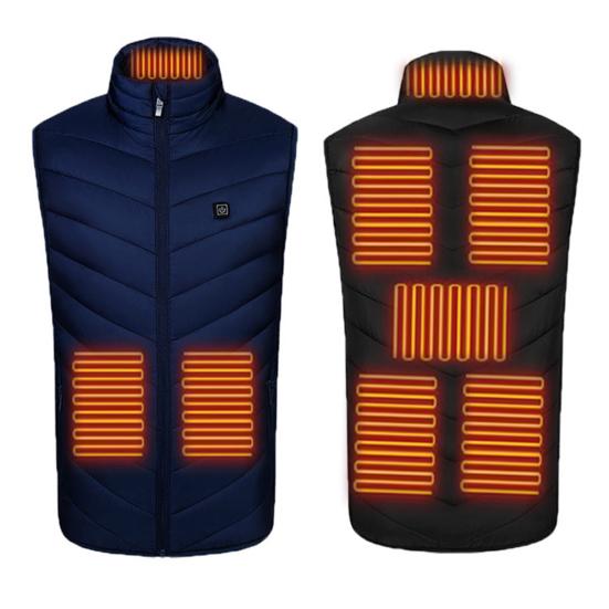 Yousheng Unisex Heated Waistcoat USB Heating Vest 3 Temp Modes 8 Heating Zones Vest Coat Stand Collar Windproof Electric Thermal Coat