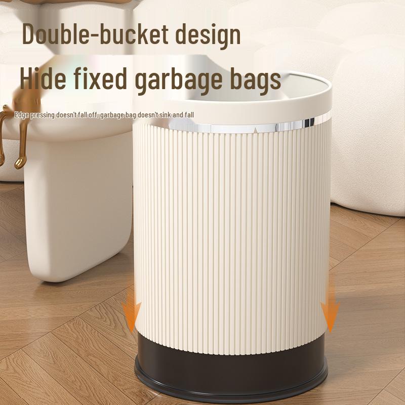 Modern Minimalist Large Capacity Lidless Trash Can for Home