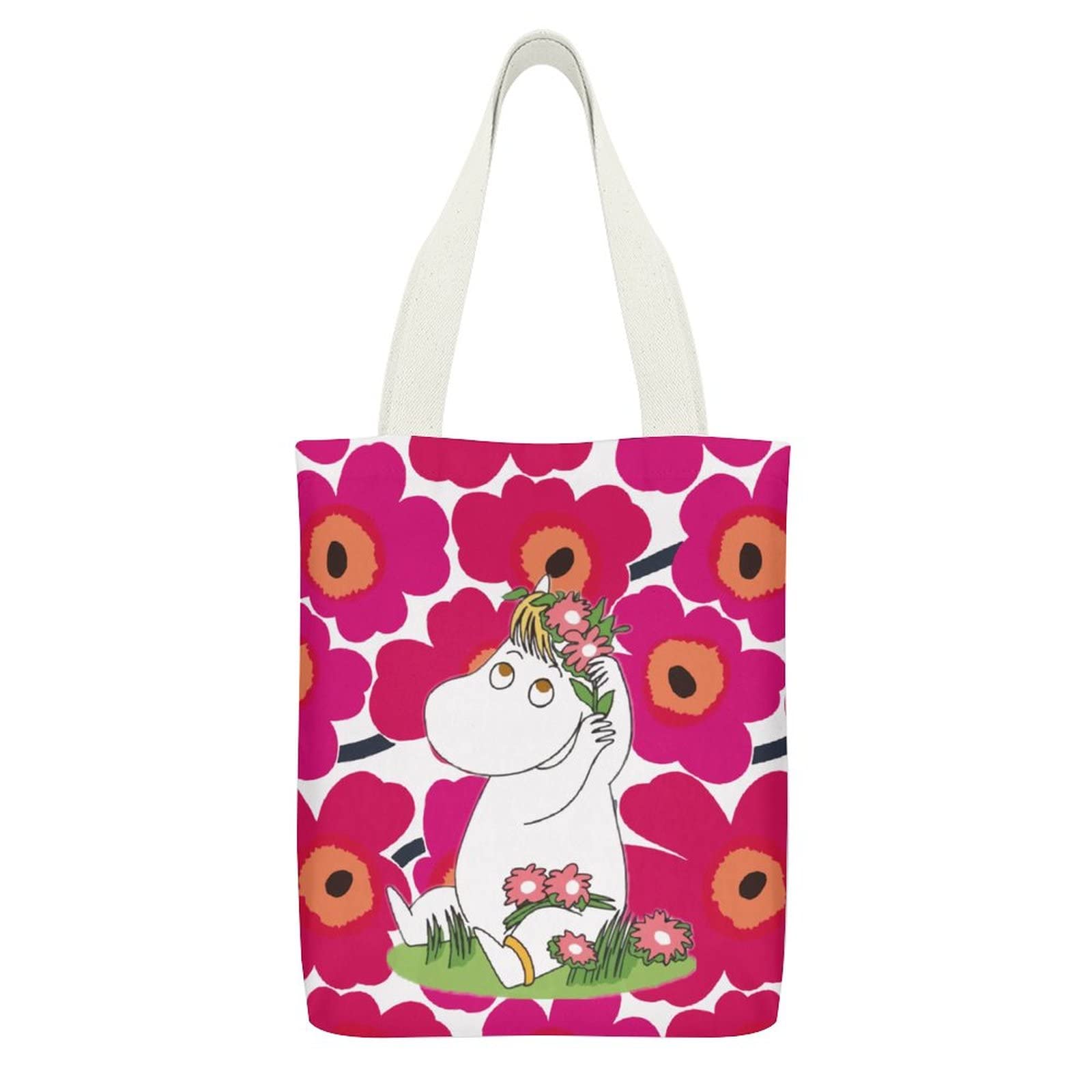 

THEBEASTPIE Moomin Tote A4 Canvas Shopping Shoulder Large Capacity Canvas Bag with Perfect for Commuting to Work or Popular and Stylish Character Bag,